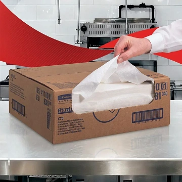 Протирочные салфетки Kimberly-Clark WypAll X70 8381, белые, 300 листов, 1 слой, 37.8 х 42.2см