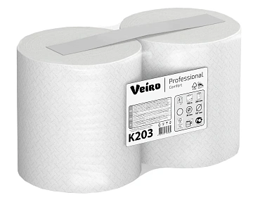 Полотенца бумажные рулонные 150 м, VEIRO (Система H1) COMFORT, 2-слойные, белые, КОМПЛЕКТ 6 рулонов,