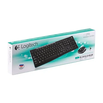 Набор беспроводной LOGITECH MK270, клавиатура, мышь 2 кнопки + 1 колесо-кнопка, черный, 920-004518