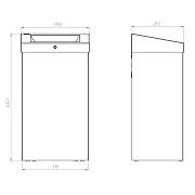 Мусорное ведро Merida Stella R KSB102.R, 47л, белое, металлическое, с конусным отверстием