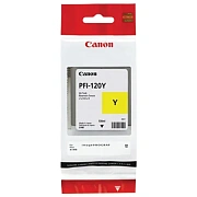 Картридж струйный CANON (PFI-120Y) для imagePROGRAF TM-200/205/300/305, желтый, 130 мл, оригинальный