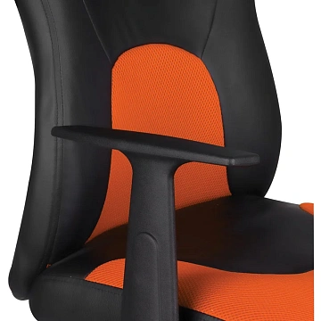 Кресло игровое Helmi HL-S12 'Mini', экокожа/ткань, черная/оранжевая