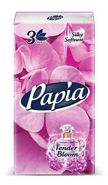 Платочки носовые Papia Нежное цветение трехслойные, 10шт