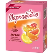 Мармелад Ударница дольки с соком, 330г