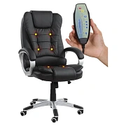 Кресло офисное BRABIX 'Comfort MS-003', 6 массажных модулей, экокожа, черное, 532521