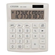 Калькулятор настольный Citizen SDC-810NR-WH, 10 разрядов, двойное питание, 102*124*25мм, белый