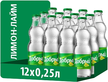 Напиток Добрый лимон-лайм газированный, 250мл