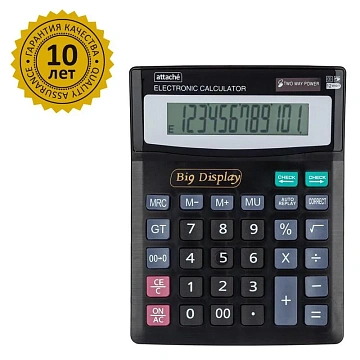Калькулятор настольный ПОЛНОРАЗ-Й Attache ATC-444-12F12раз.дв.пит,192x148мм