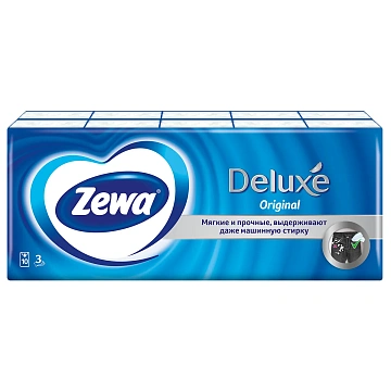 Бумажные носовые платки Zewa Deluxe, 3 слоя
