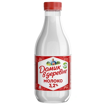 Молоко Домик в деревне пастеризованное 3.2%, 930мл