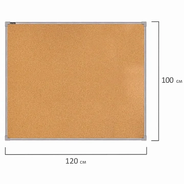 Доска пробковая для объявлений 100х120 см, металлическая рамка, BS, П-120, П*120