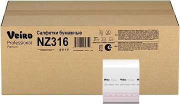 Диспенсерные салфетки Veiro Premium Z, 11.1х22.5см, 1 слой, 250шт, NZ316