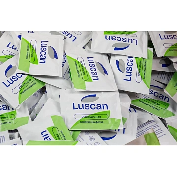 Салфетки влажные Luscan освежающие в саше 15х17см 1000шт/уп
