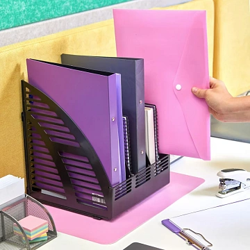 Лоток вертикальный Attache сборный 3 отделения черный, 240мм