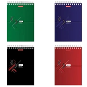 Блокнот А5, 146х205 мм, 80 л., гребень, картон, жесткая подложка, клетка, BRAUBERG, 'Стильный', 129818