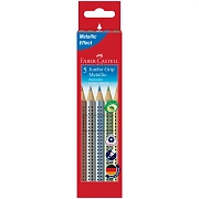 Карандаши цветные Faber-Castell 'Jumbo Grip Metallic', 05цв., трехгр., утолщ., заточ., картон, европ