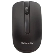 Мышь беспроводная SONNEN M-3032, USB, 1200 dpi, 2 кнопки + 1 колесо-кнопка, оптическая, черная, 5126