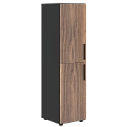 Шкаф средний узкий VRMCS 40.4 Американский орех/Яшма черный 400х430х1517 VELION VENEER