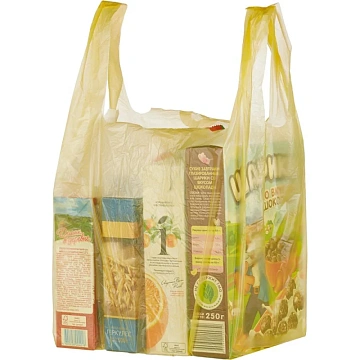 Пакет-майка Пакет-майка, ПНД, 30+14x57см, желтый,18 мкм, 100 шт./уп.