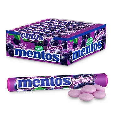 Драже жевательные Mentos виноград, 38г