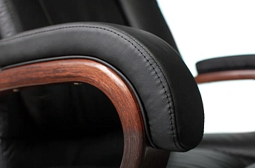 Кресло руководителя Бюрократ T-9925WALNUT черный кожа крестов. металл/дерево