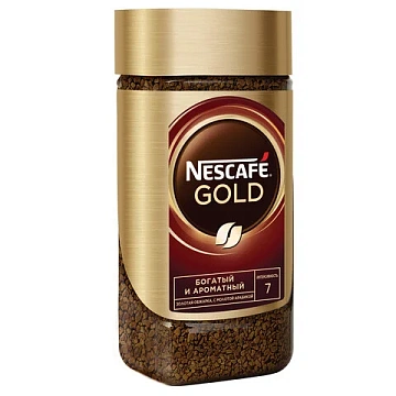 Кофе молотый в растворимом NESCAFE 'Gold' 95 г, стеклянная банка, сублимированный, 12326188