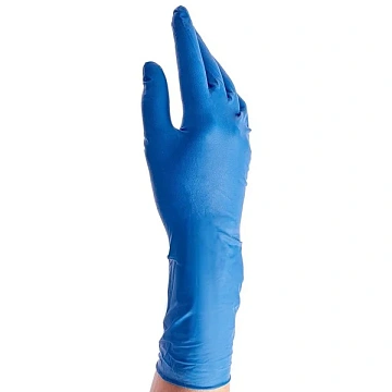 Перчатки латексные Benovy Latex High Risk р.М, 26г, повышенной прочности, синие, 25 пар