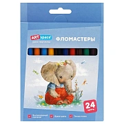 Фломастеры ArtSpace 'Рисунки. Lovely animals', 24цв., смываемые, картон, европодвес