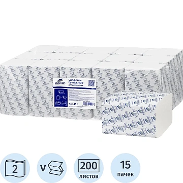 Салфетки бумажные Luscan Professional N4 2сл 200л 15пач/уп
