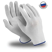 Перчатки нейлоновые MANIPULA Микрон, ПВХ-покрытие, КОМПЛЕКТ 10 пар, размер 9, L (большой), белые, TNG-27/MG-111