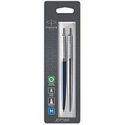 Набор Parker 'Jotter London': шар. ручка Blue + гел. ручка Stainless Steel, 1,0мм, кнопочн., блистер