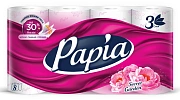 Туалетная бумага Papia Таинственный сад 3-слойная, 8 рулонов