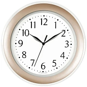Часы настенные TROYKATIME (TROYKA) 122281201, круг, белые, золотая рамка, 30х30х3,8 см