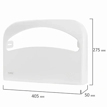 Диспенсер для покрытий на унитаз LAIMA PROFESSIONAL ORIGINAL (V1), 1/2 сложения, белый, ABS-пластик,