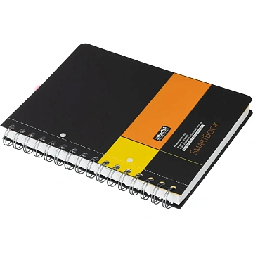 Бизнес-тетрадь SMARTBOOK А5 120л. клетка,спир,микроп,разд,карм,жел-оран