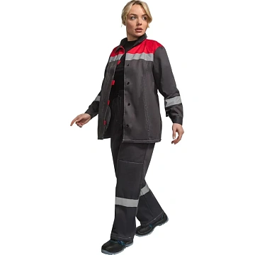 Костюм летний жен. л20-КБР сер/красн (р.52-54) 158-164 (Арсенал-СП)