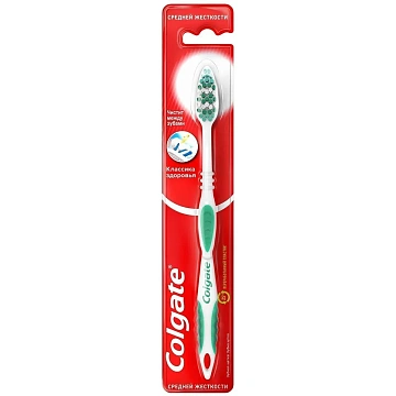 Зубная щетка COLGATE 'Классика здоровья', средней жесткости, 8590232000050