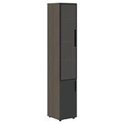 Шкаф высокий узкий VHCS 40.2(L) Яшма черный/Дуб Сильвер 400х430х2253 VELION