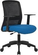 Кресло Cactus CS-MC333-BKBL черный сиденье темно-синий сетка/ткань низк.спин. крестов. пластик пласт