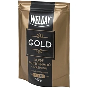 Кофе растворимый WELDAY (ВЭЛДЭЙ) 'GOLD' 500 г, БРАЗИЛИЯ, арабика, сублимированный, в упаковке Zip-Lo