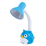 Настольная лампа / светильник SONNEN OU-603, на подставке, цоколь Е27, 'Сова', синий, 236674