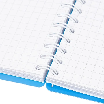 Бизнес-тетрадь А5-,96л,гребень,обл.пластик,клетка, Attache Plastic, синий
