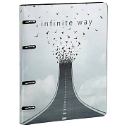 Тетрадь на кольцах А5 (180х220 мм), 80 листов, под кожу, клетка, BRAUBERG VISTA, Infinite way, 112132