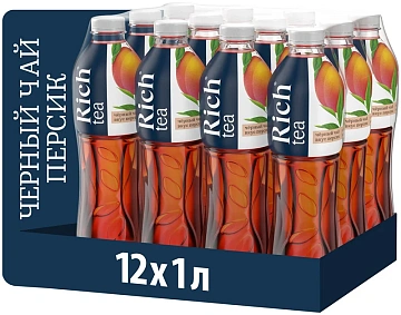 Холодный чай Rich Персик, черный, 1л