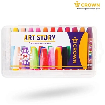 Пастель масляная Crown 'ArtStory', 24 цвета, пласт. упаковка