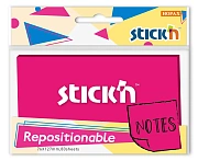Блок самоклеящийся бумажный Stick`n 27079 76x126мм 80лист. 70г/м2 пурпурный неон 1цв.в упак.