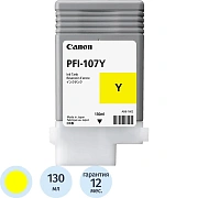 Картридж струйный CANON (PFI-107Y) iPF680/685/780/785, желтый, оригинальный, 130 мл, 6708B001