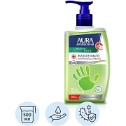 Мыло жидкое AURA Antibacterial Active антибак Чайное дерево флак/доз 0,5л