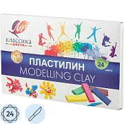 Пластилин классический ЛУЧ 'Классика', 24 цвета, 480 г, со стеком, картонная упаковка, 28С 1642-08