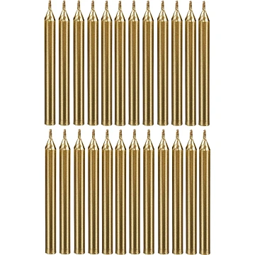 Набор свечей Золотых с блестками 24(12+12)шт/уп с держателя 6см арт.6050528